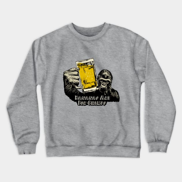 Beer Drinking Gorilla Crewneck Sweatshirt by ZoeysGarage